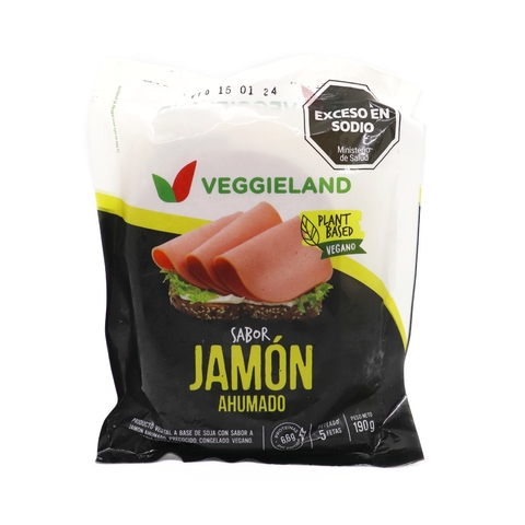 VEGGIELAND - Jamón Plant Based Ahumado en Fetas x 190 grs