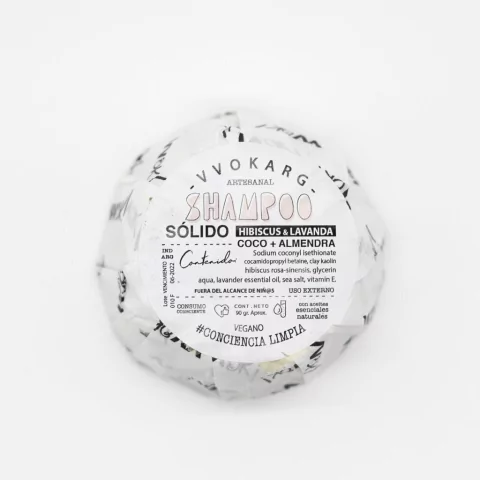 VVOK - Shampoo Sólido HIDRATACIÓN hibiscus y lavanda x 90 grs
