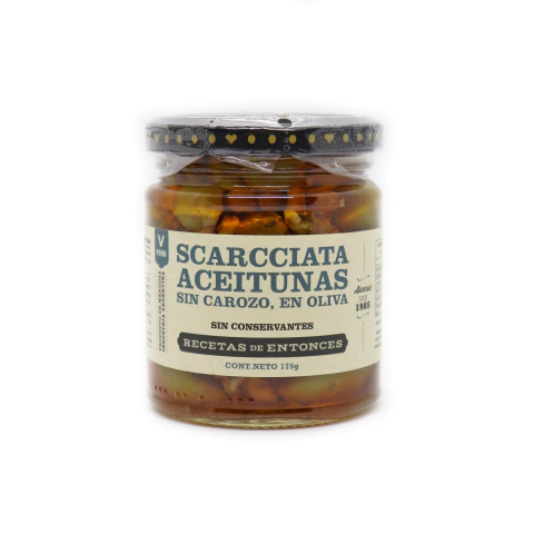 RECETAS DE ENTONCES - Scarcciata Aceitunas sin carozo en Oliva x 175 grs