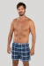 Cueca Samba-Canção Xadrez Azul-Ref B155 - loja online