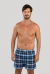 Cueca Samba-Canção Xadrez Azul-Ref B155 - comprar online