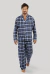 Pijama Smoking Longo Xadrez Azul-PL155 - loja online