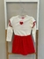 Conjunto Infantil Menina Blusa Babado E Short-Saia Vermelho Mundo Cinti
