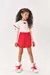 Conjunto Infantil Menina Blusa Babado E Short-Saia Vermelho Mundo Cinti na internet