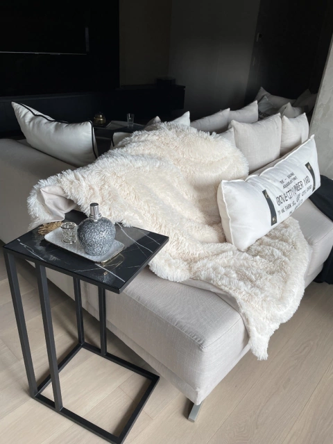 Pie de cama/ manta ultra soft natural (para todas las medidas: seleccionar en las opciones)