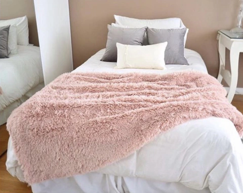 Manta ultra soft rosa viejo