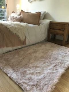 Alfombra pelo corto rosa bebé - comprar online