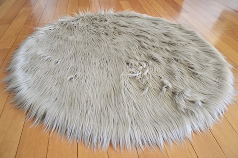 Alfombra redonda gris