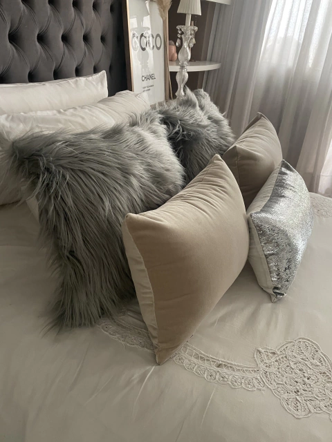 Almohadón pana beige 30x50