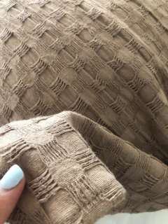 Juego pie de cama y 2 almohadones desflecados marrón (para plaza o plaza y media) - comprar online