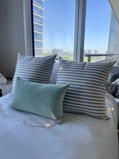 Almohadón pana verde aqua en internet