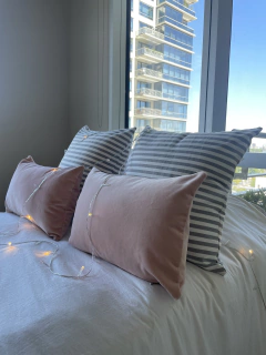 Almohadón pana rosa 30x50 en internet