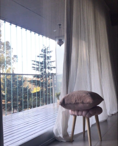 Cortina en gasa de algodón para riel - tienda online