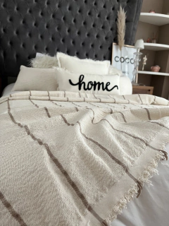 Manta rayas marrones con flecos - Parcelle Home