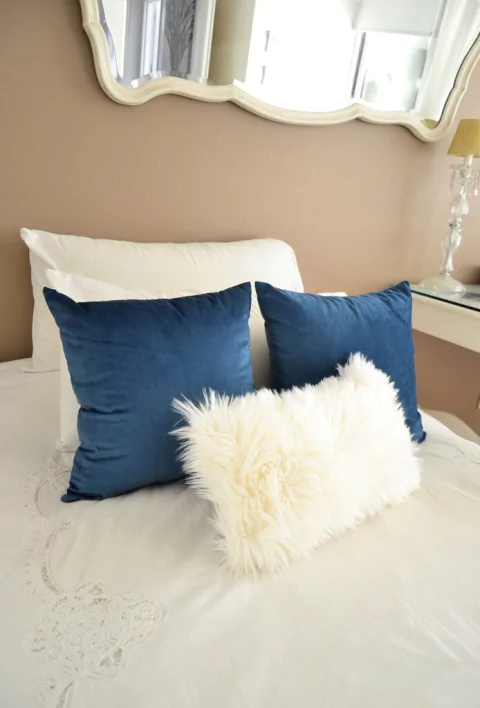 Almohadón terciopelo azul