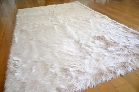 Alfombra pelo corto rosa bebé