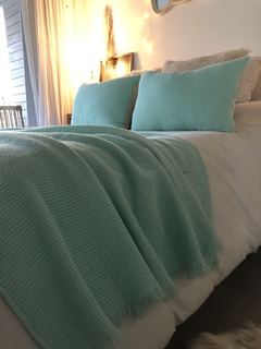 Pie de cama aqua desflecado (para una plaza o 2 plazas y queen)