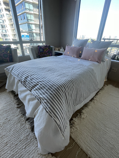 Pillow rayas gris para plaza y plaza y media - Parcelle Home