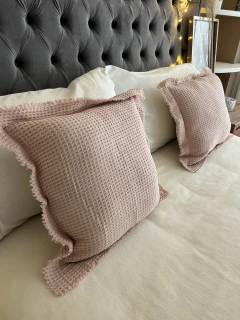 Juego de cama waffle rosa viejo (para cama queen y king) en internet