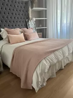 Pie de cama waffle rosa viejo (para 1 o 2 plazas) - comprar online