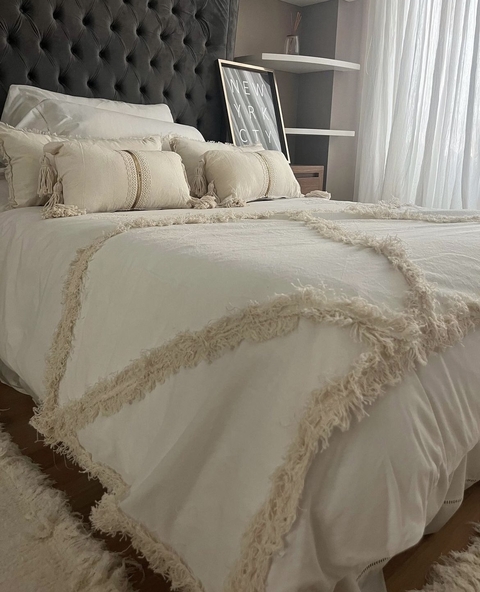 Pie de cama flecos (para 2 plazas o queen) - comprar online