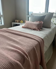 Imagen de Pie de cama waffle rosa viejo (para 1 o 2 plazas)