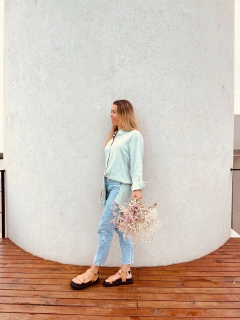 CAMISA LA BORDEVOY MUJER, BASICA VERDE MENTA