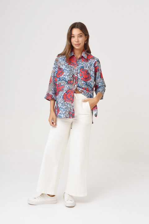 CAMISA LA BORDEVOY MUJER, RED VELVET - comprar online