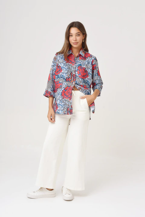CAMISA LA BORDEVOY MUJER, RED VELVET - comprar online