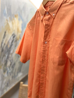 CAMISA HOMBRE LINO MANGA CORTA, SALMON