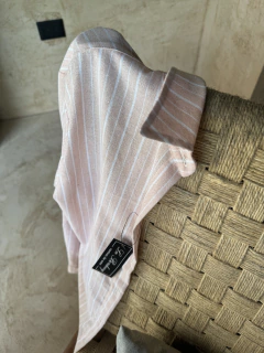 Imagen de CAMISA LA BORDEVOY MUJER, RAYADA ROSA Y BLANCA MANGAS LARGAS
