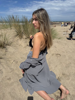 Imagen de VESTIDO CAMISERO LARGO GRIS