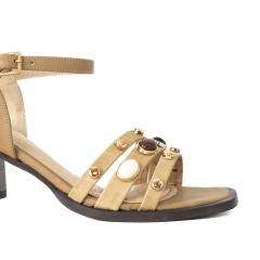 Sandalia Cairo de Cuero Camel - MBA MediumBsAs