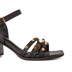 Sandalia Cairo de Cuero Marron Chocolate - MBA MediumBsAs