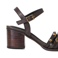 Sandalia Cairo de Cuero Marron Chocolate - tienda online