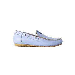 Mocasin Cervo de Cuero Celeste