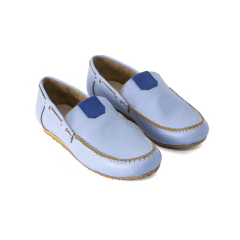 Mocasin Cervo de Cuero Celeste - comprar online