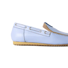 Mocasin Cervo de Cuero Celeste en internet