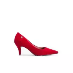 Stiletto Bajo Rojo Gamuza - comprar online