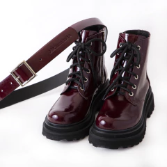 Borcego Berlin de Cuero Bordo Charol - MBA MediumBsAs