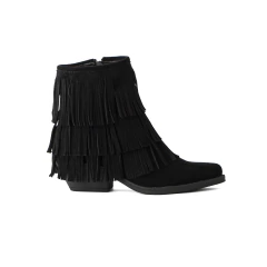 Bota Boho Negro Gamuza