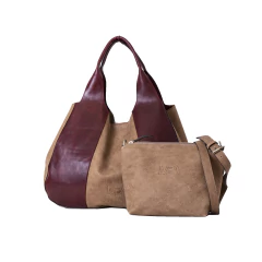 Cartera Kila de Cuero Bordo Combinado en internet