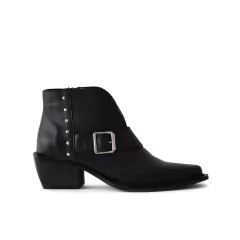 Botineta Maciel de Cuero Negro - comprar online