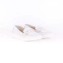 Mocasin Saavedra de Cuero Blanco - comprar online