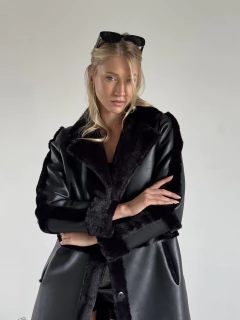 Campera Napalan Tapado Largo Reversible Tavo Negro - MBA MediumBsAs