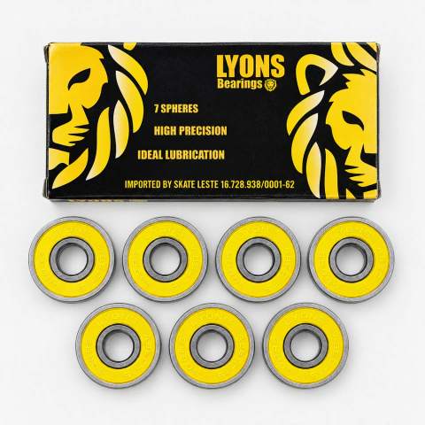 Rolamento Skate Lyons Abec 15 2rs Veloz Jogo C/8 Unidades