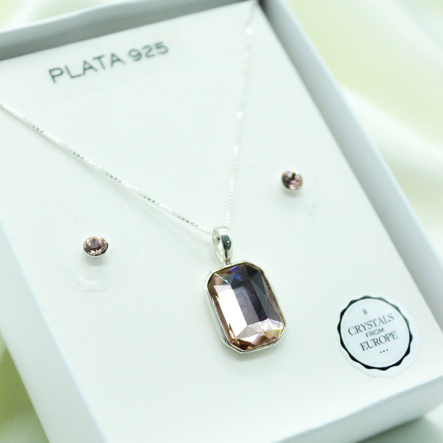 Conjunto Emerald Cut Base De Plata thumbnail 2