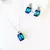 Conjunto Emerald Cut 11mm - Bermuda Blue