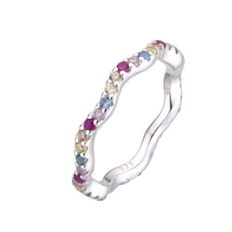 Anillo Sin Fin Multicolor - Plata 925