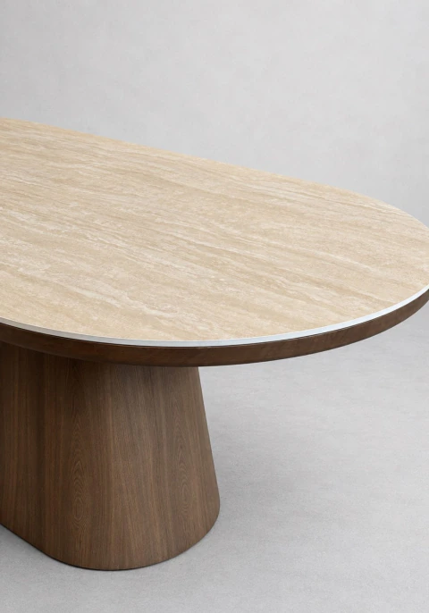 Mesa Vera Oval con porcelanato